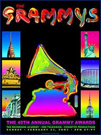 PETER MAX DESIGNED 45TH ANNUAL GRAMMY AWARDS POSTER...