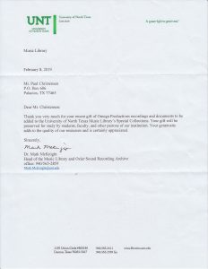 UNT Letter